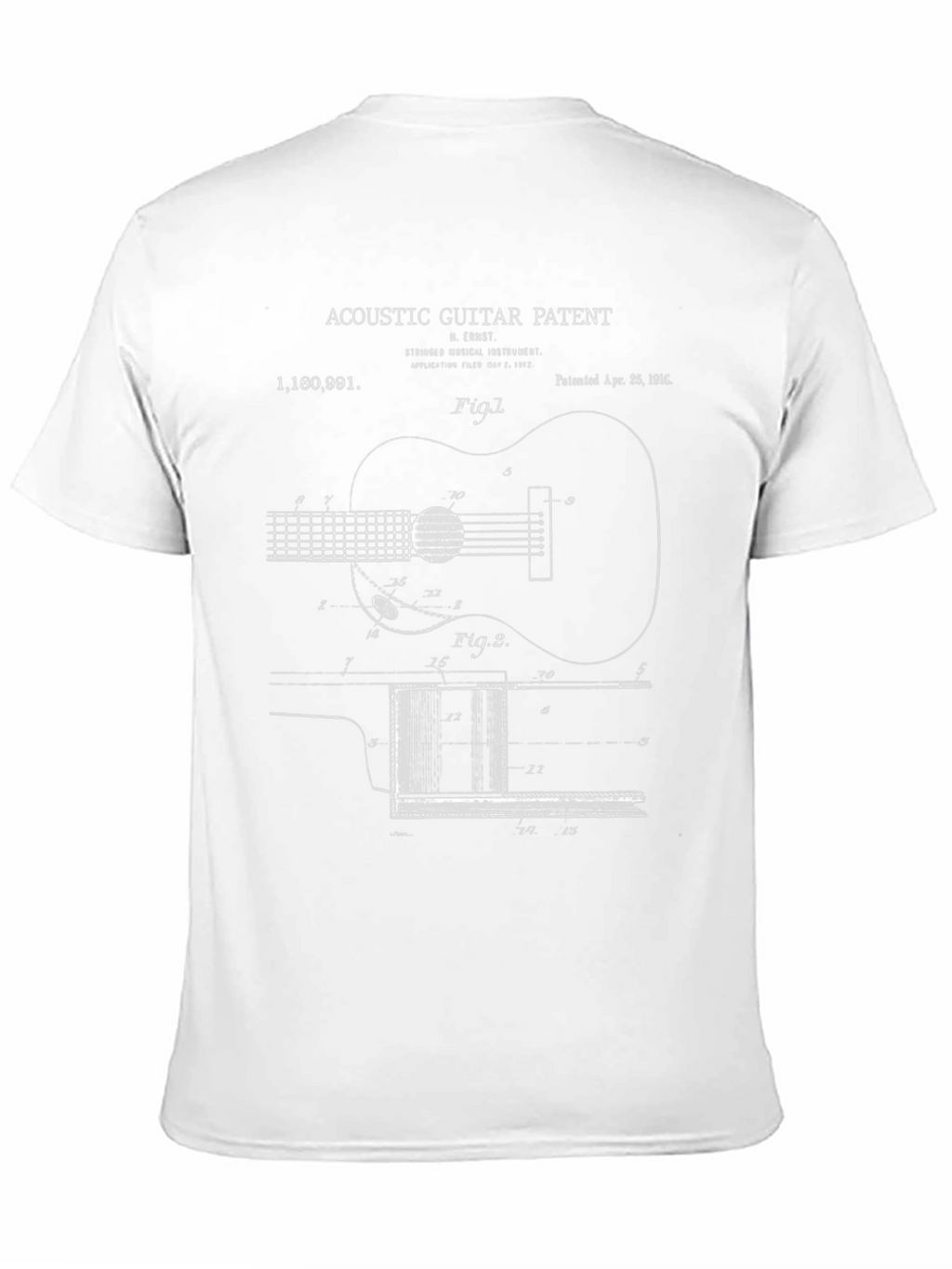 Acoustic Guitar Patent Print T-Shirt