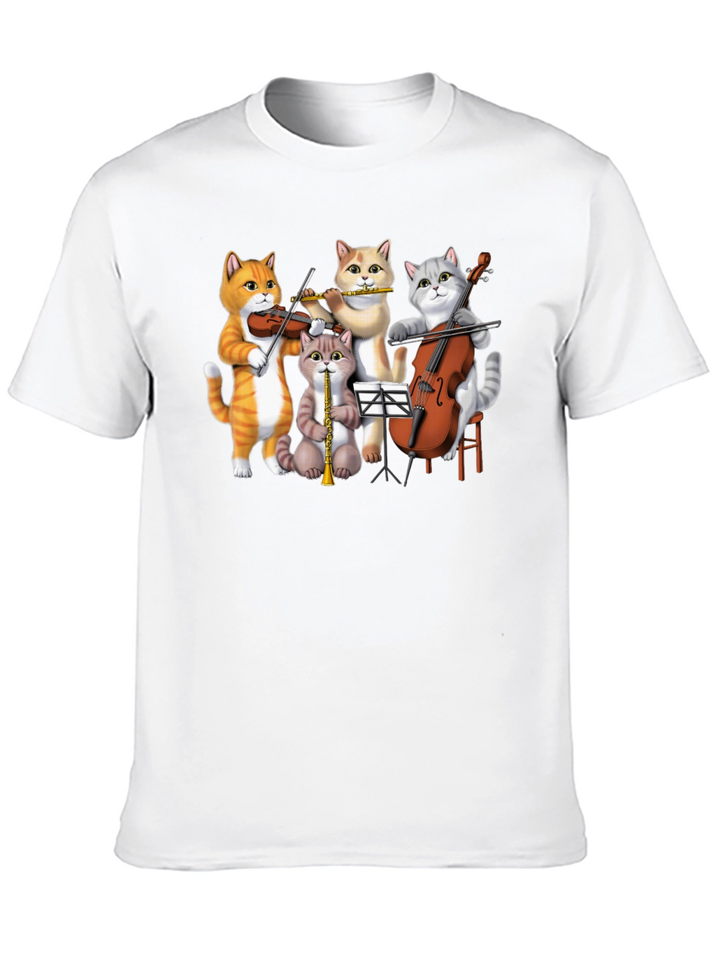 Cat Orchestra T-Shirt Funny Music Cats Tee