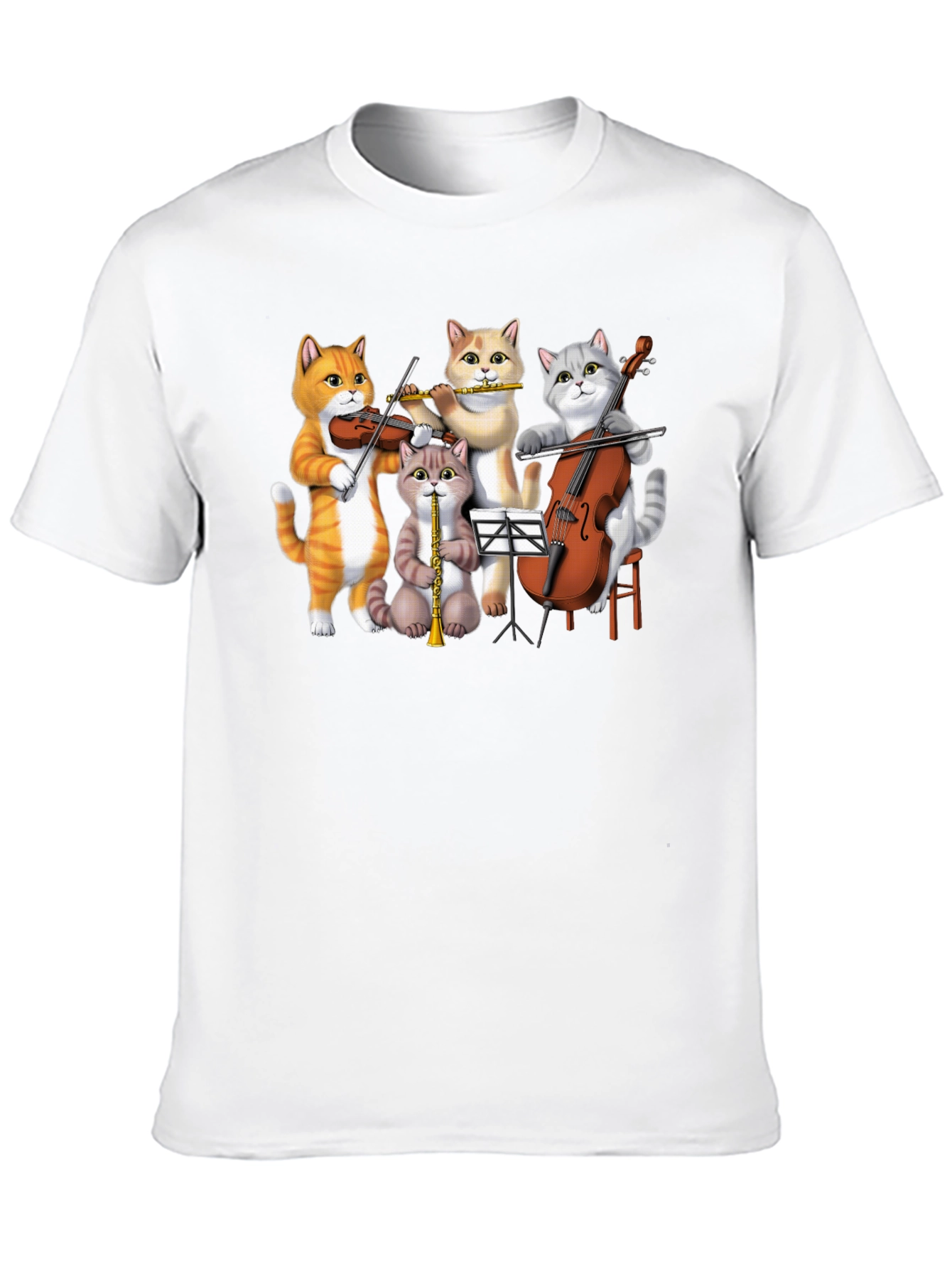 Cat Orchestra T-Shirt Funny Music Cats Tee