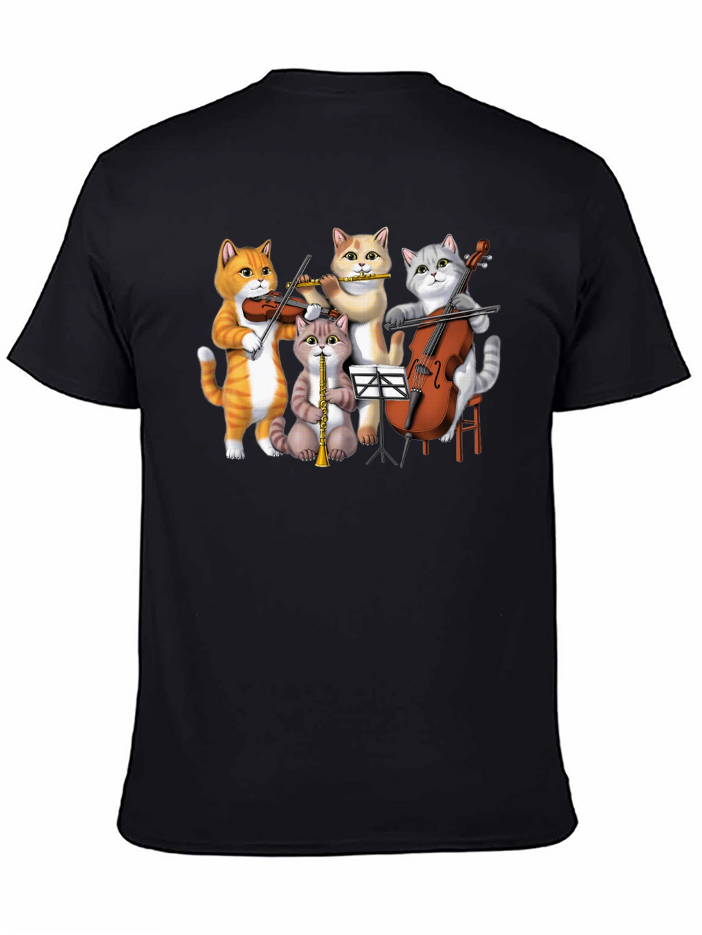 Cat Orchestra T-Shirt Funny Music Cats Tee