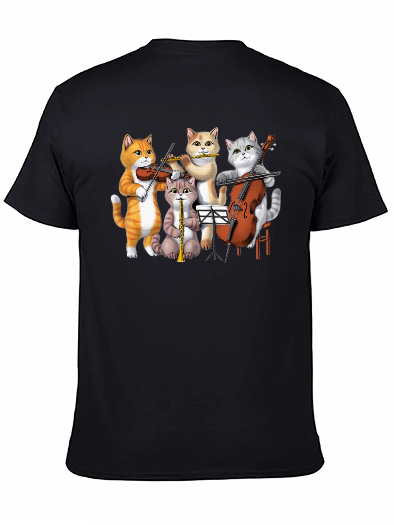 Cat Orchestra T-Shirt Funny Music Cats Tee