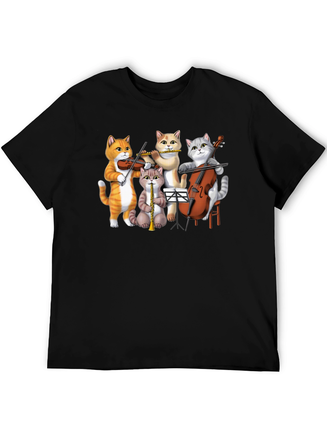 Cat Orchestra T-Shirt Funny Music Cats Tee