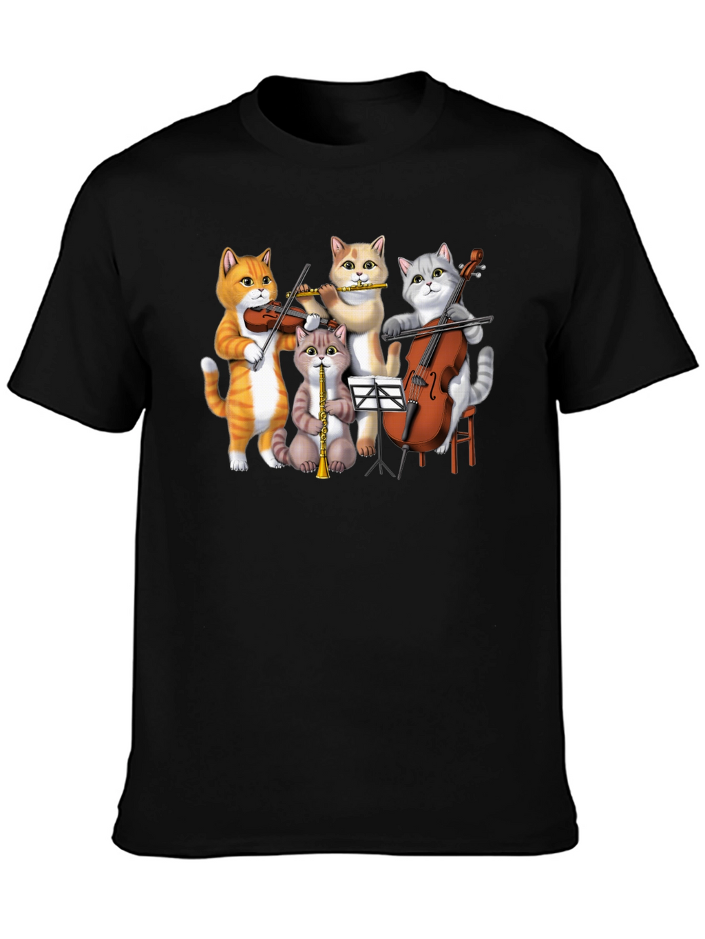 Cat Orchestra T-Shirt Funny Music Cats Tee