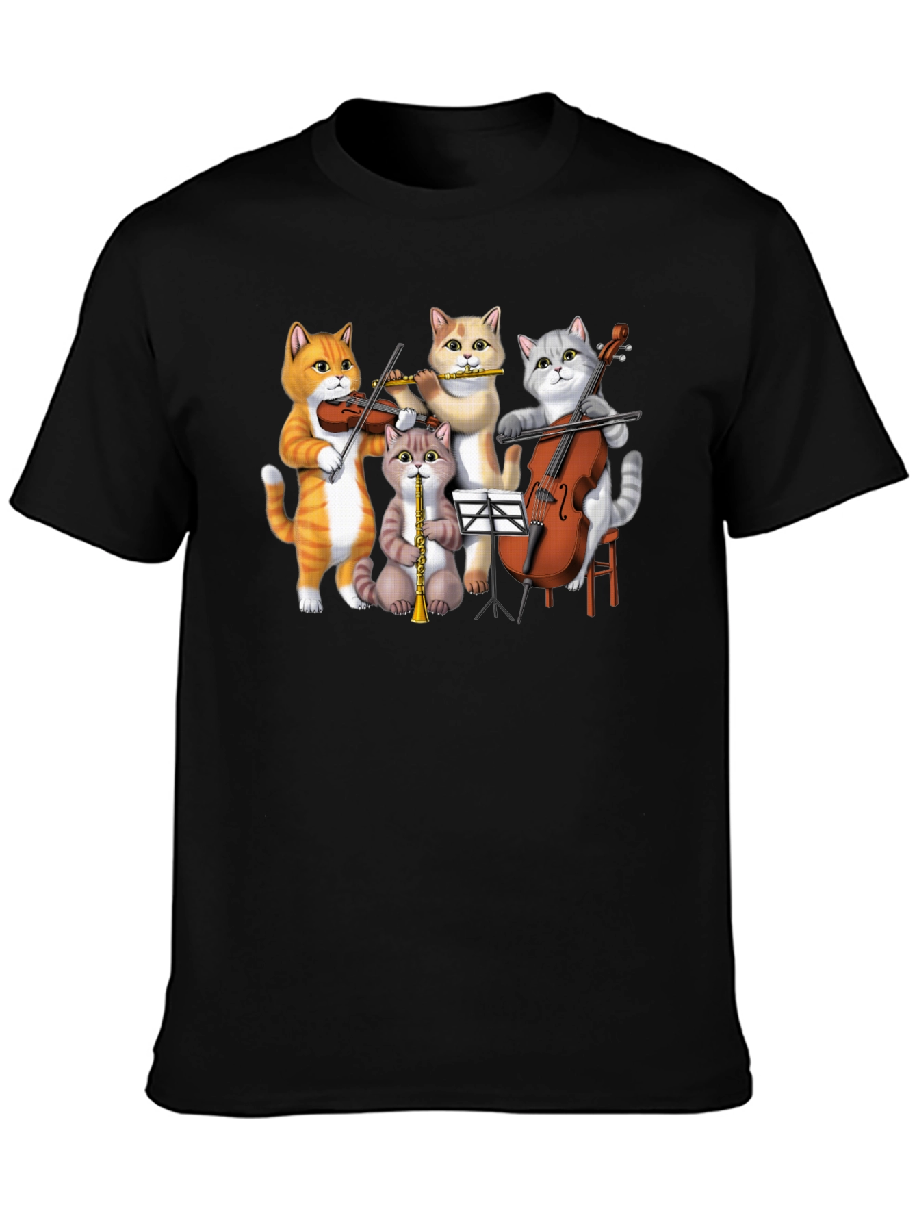 Cat Orchestra T-Shirt Funny Music Cats Tee
