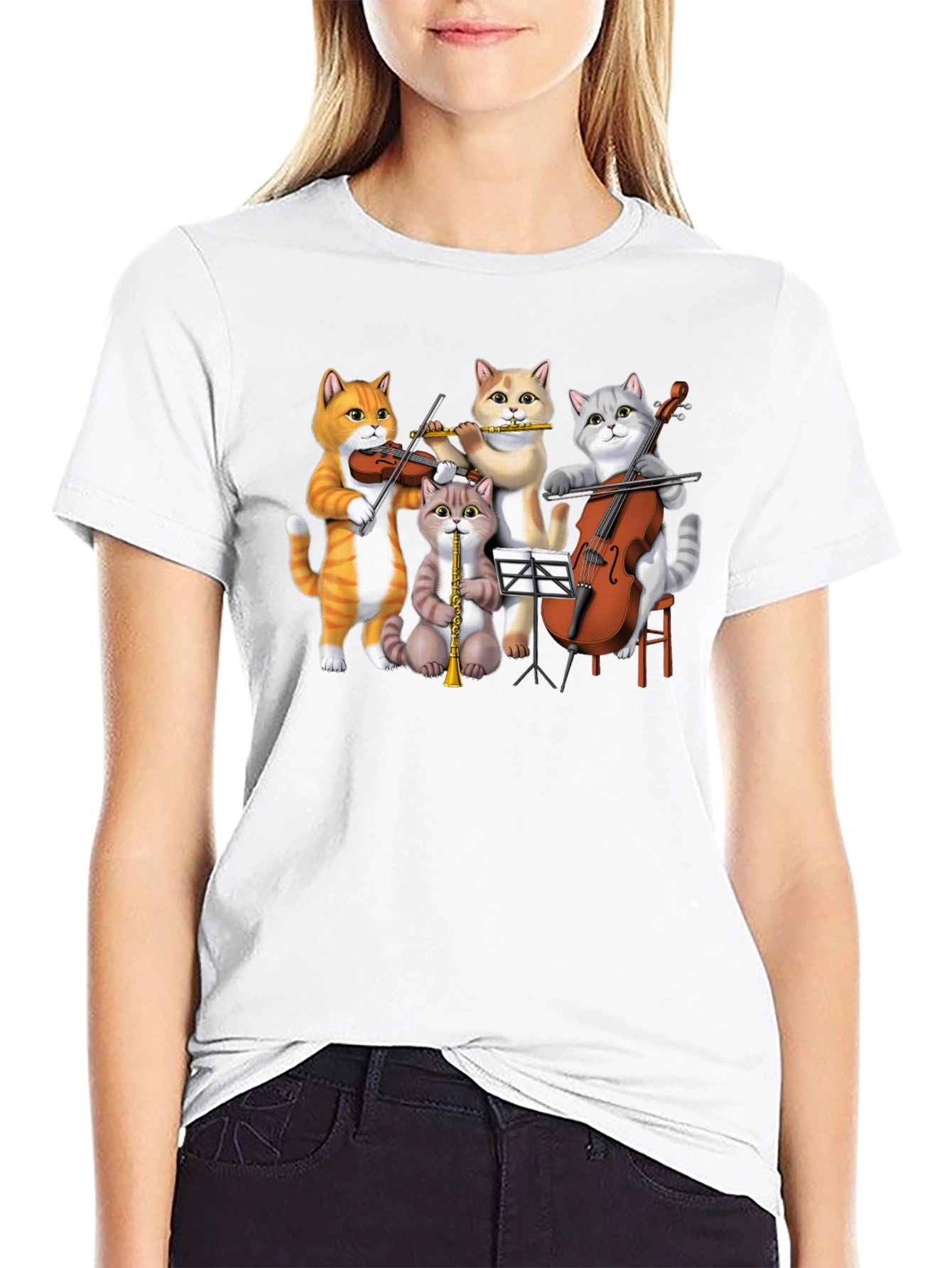 Cat Orchestra T-Shirt Funny Music Cats Tee