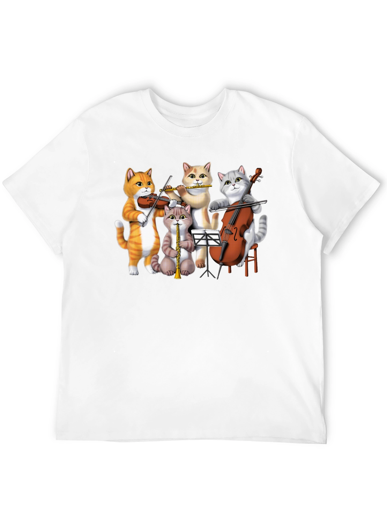 Cat Orchestra T-Shirt Funny Music Cats Tee