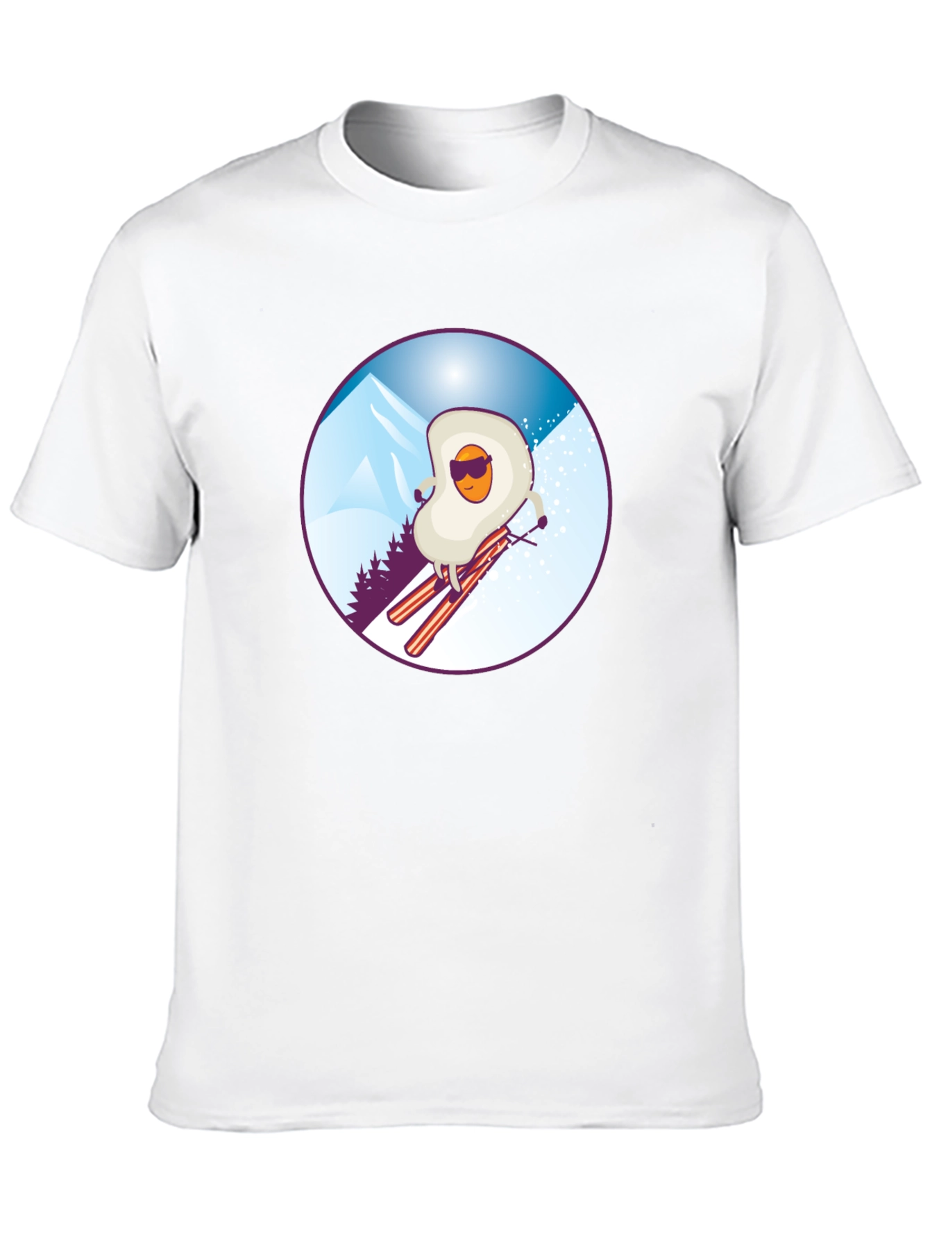 Funny Skiing Egg T-Shirt - Black