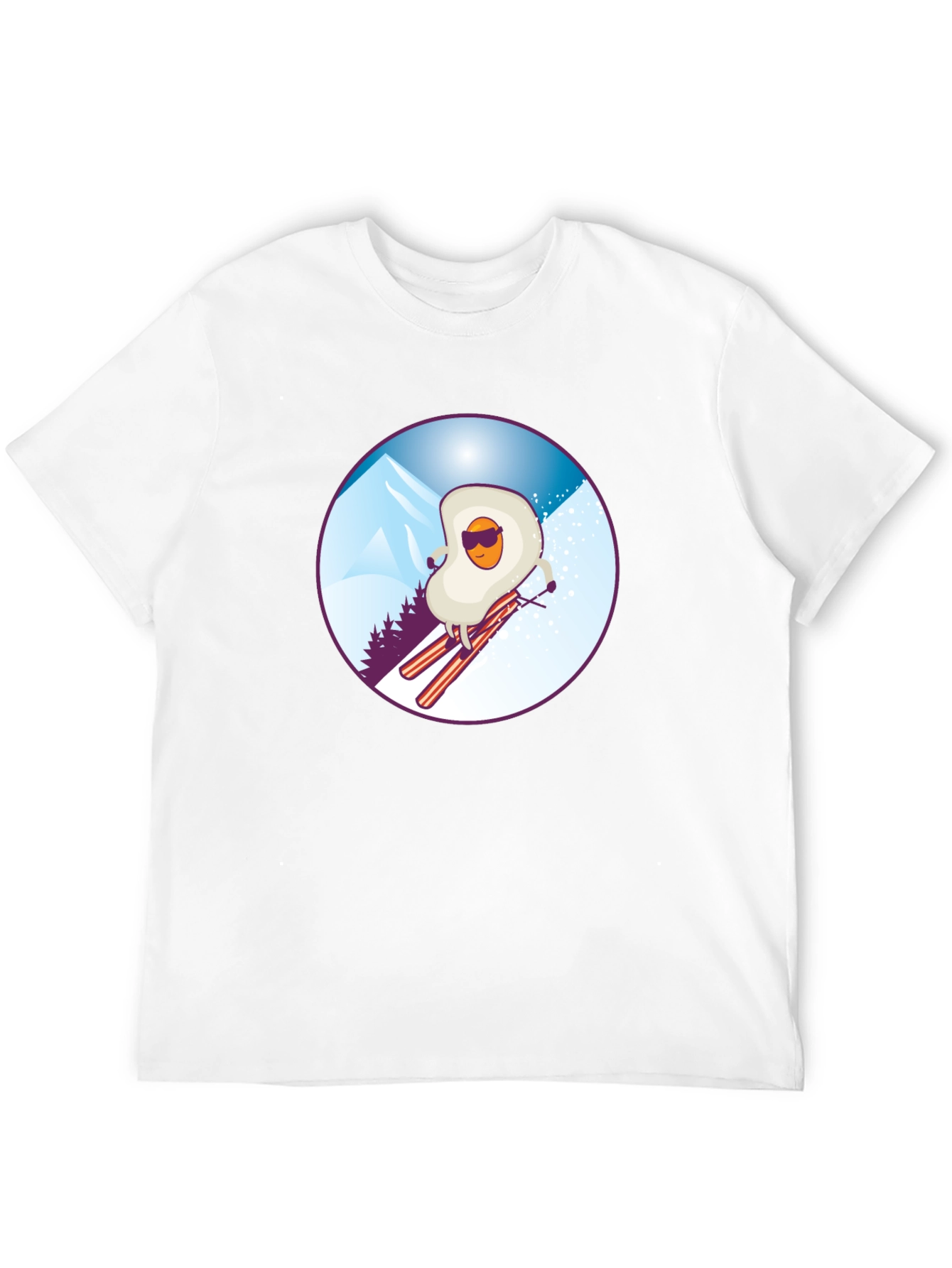 Funny Skiing Egg T-Shirt - Black