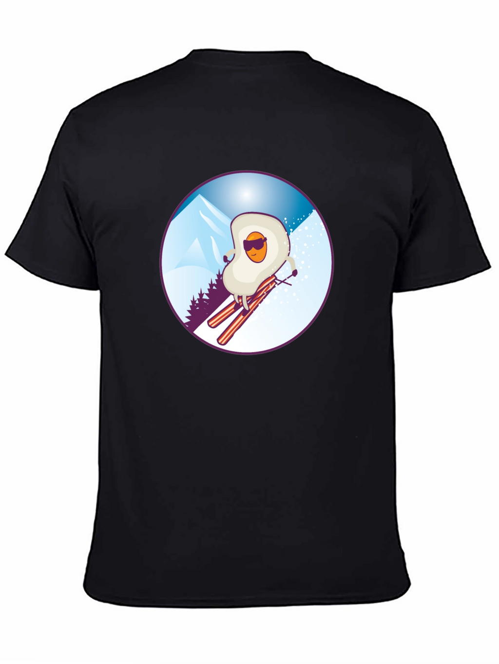 Funny Skiing Egg T-Shirt - Black