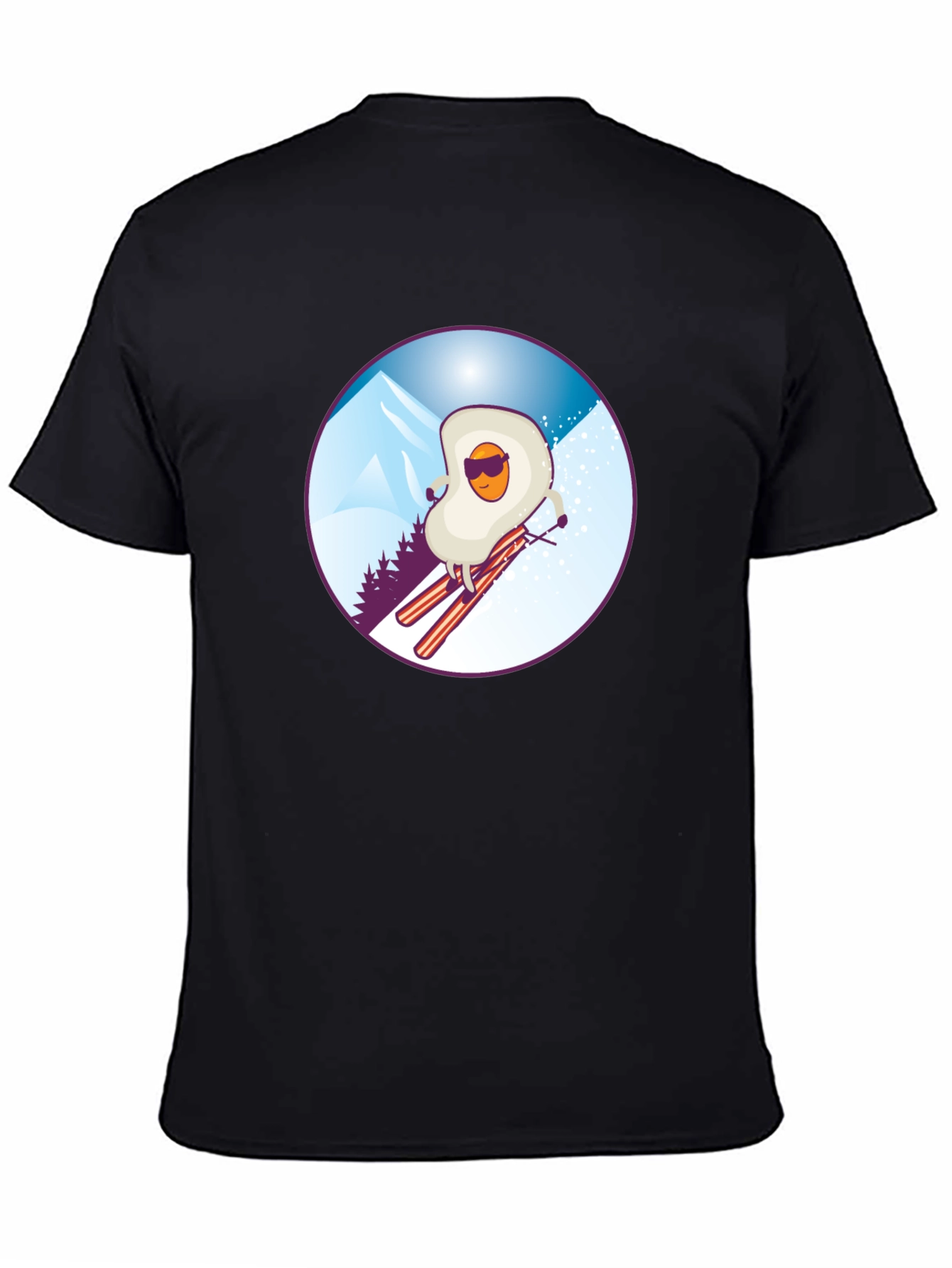 Funny Skiing Egg T-Shirt - Black