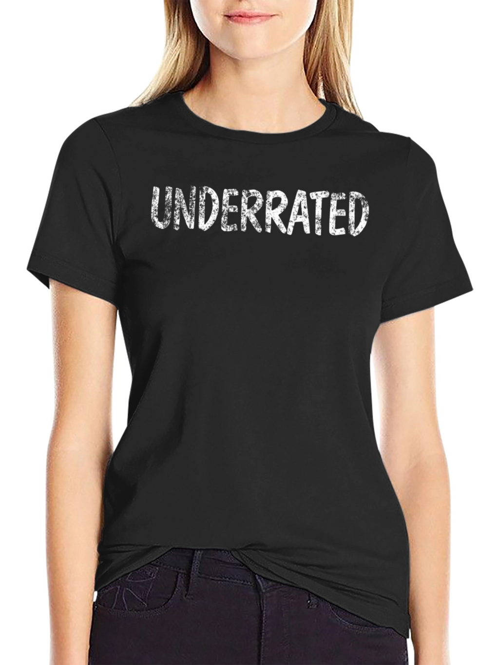 Underrated Graphic Print Black T-Shirt