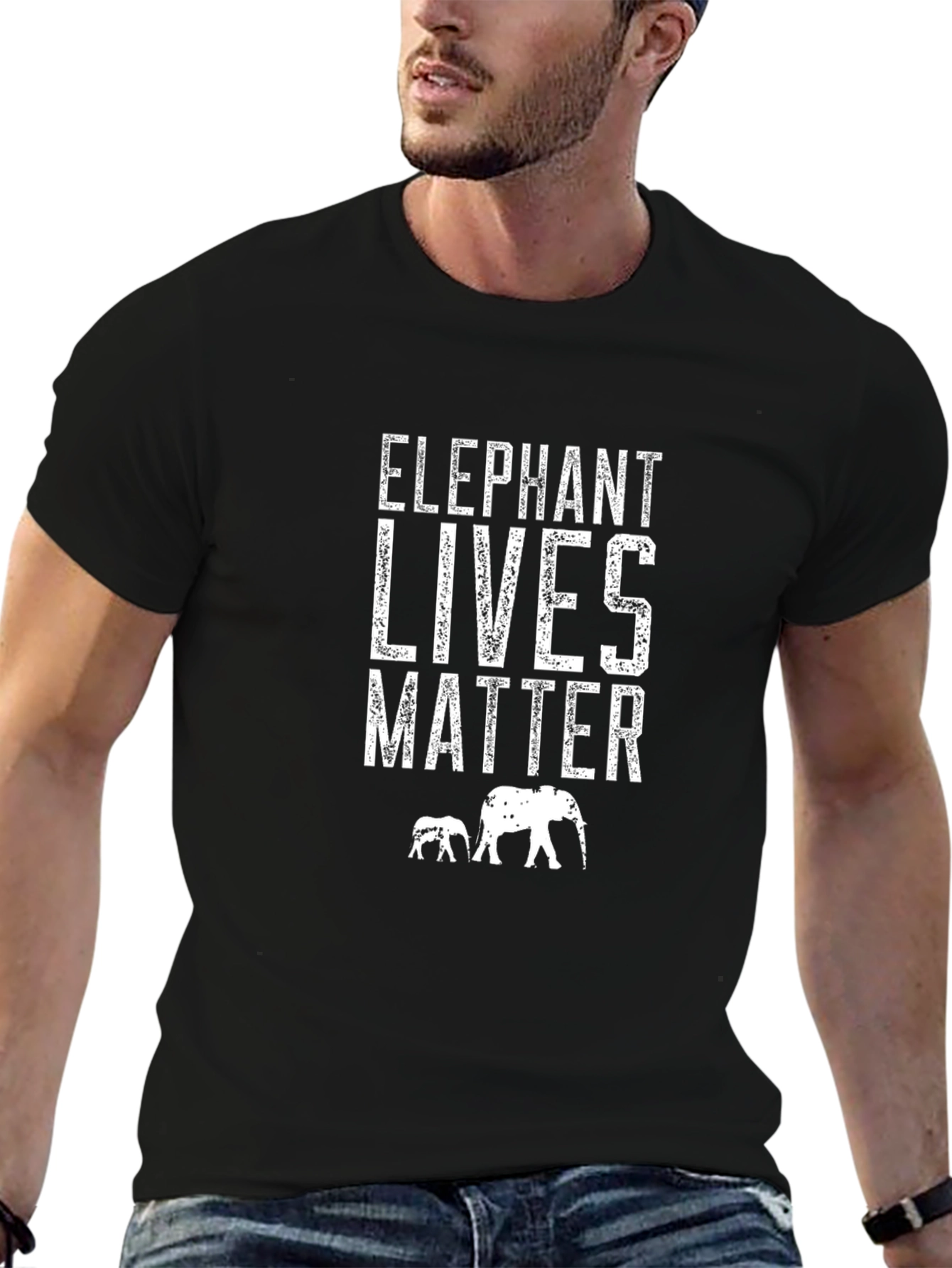 Elephant Lives Matter Graphic Tee - Black T-Shirt