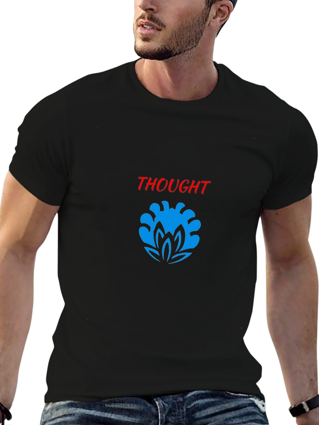 Thought Graphic Black T-Shirt - Modern Stylish Tee