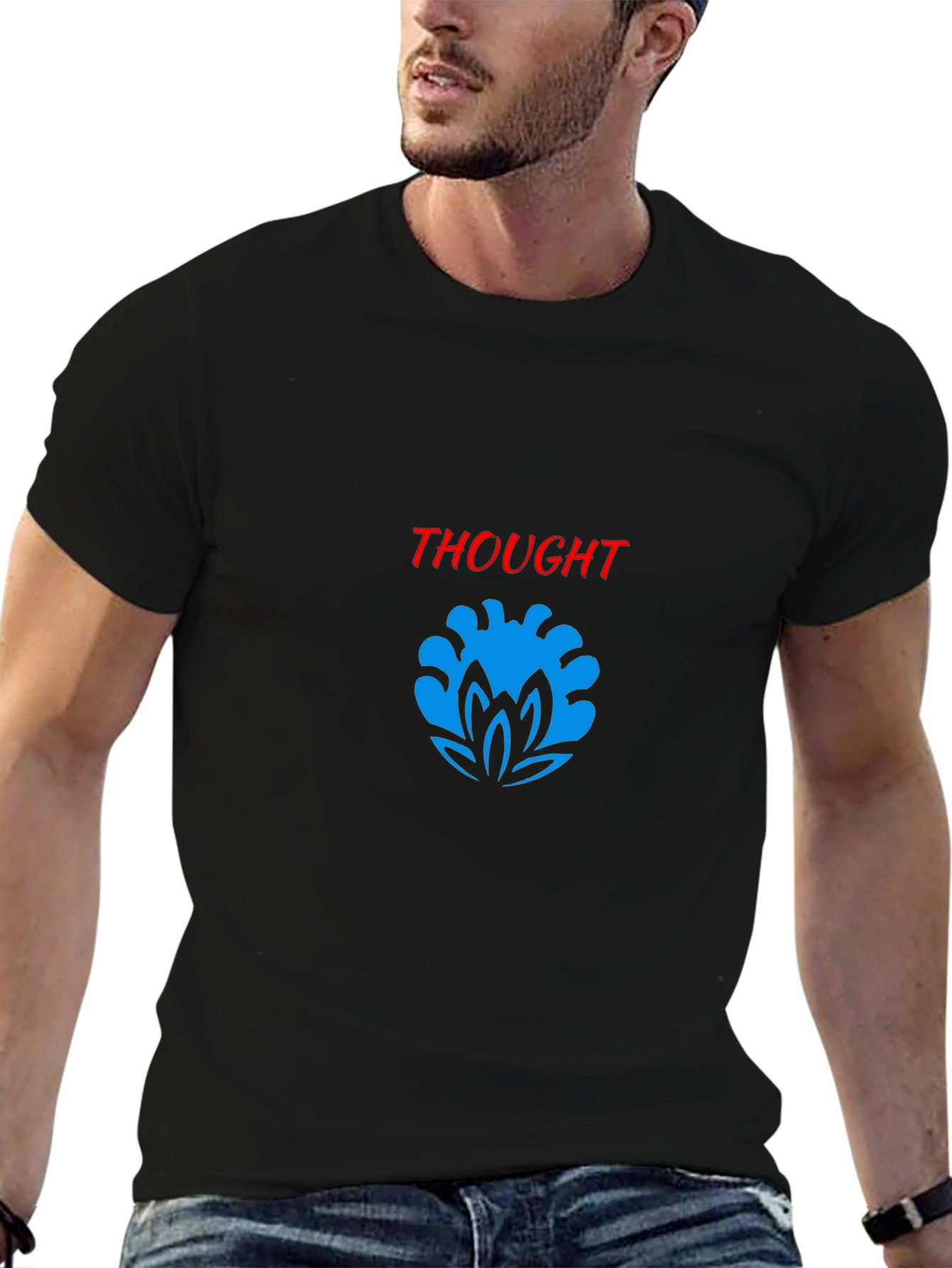 Thought Graphic Black T-Shirt - Modern Stylish Tee