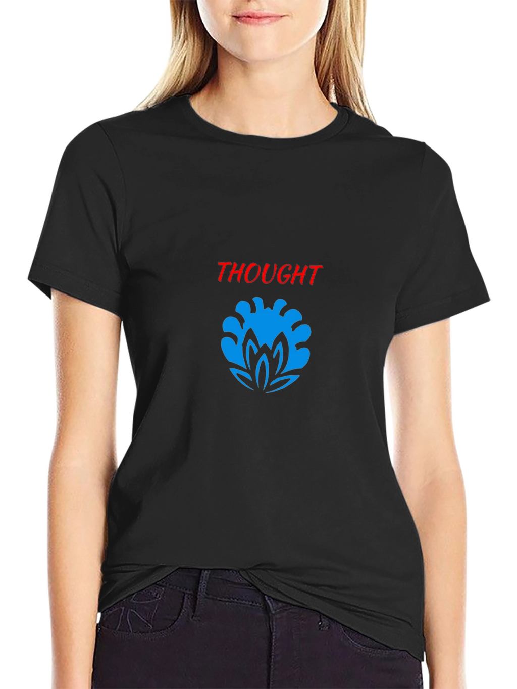 Thought Graphic Black T-Shirt - Modern Stylish Tee