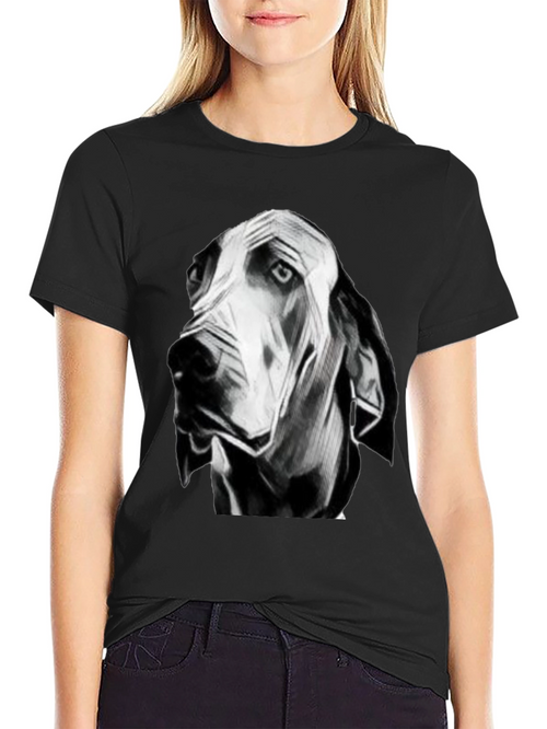 Artistic Dog Head T-Shirt – Minimalist Dog Lover Graphic Tee