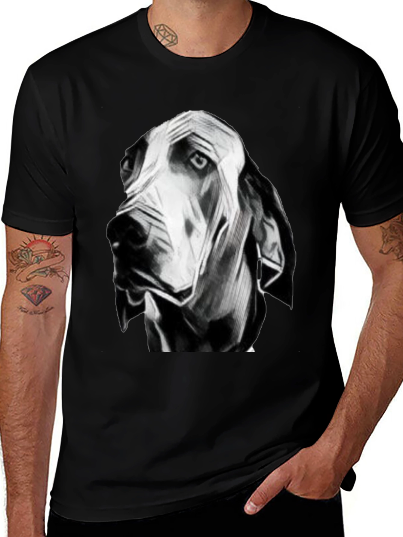 Artistic Dog Head T-Shirt – Minimalist Dog Lover Graphic Tee