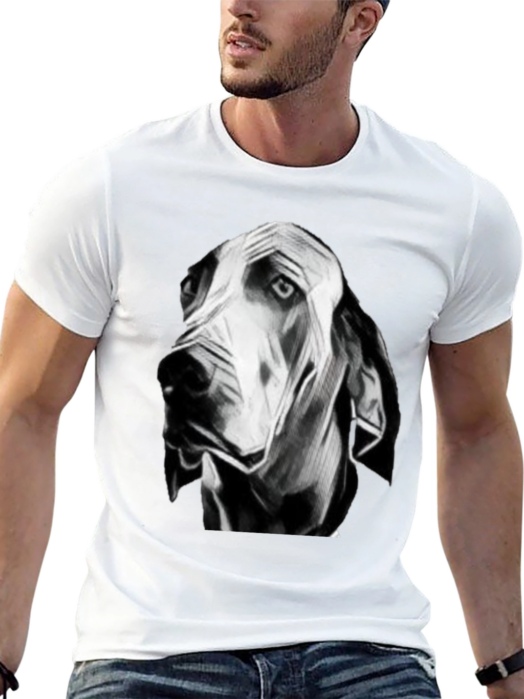 Artistic Dog Head T-Shirt – Minimalist Dog Lover Graphic Tee