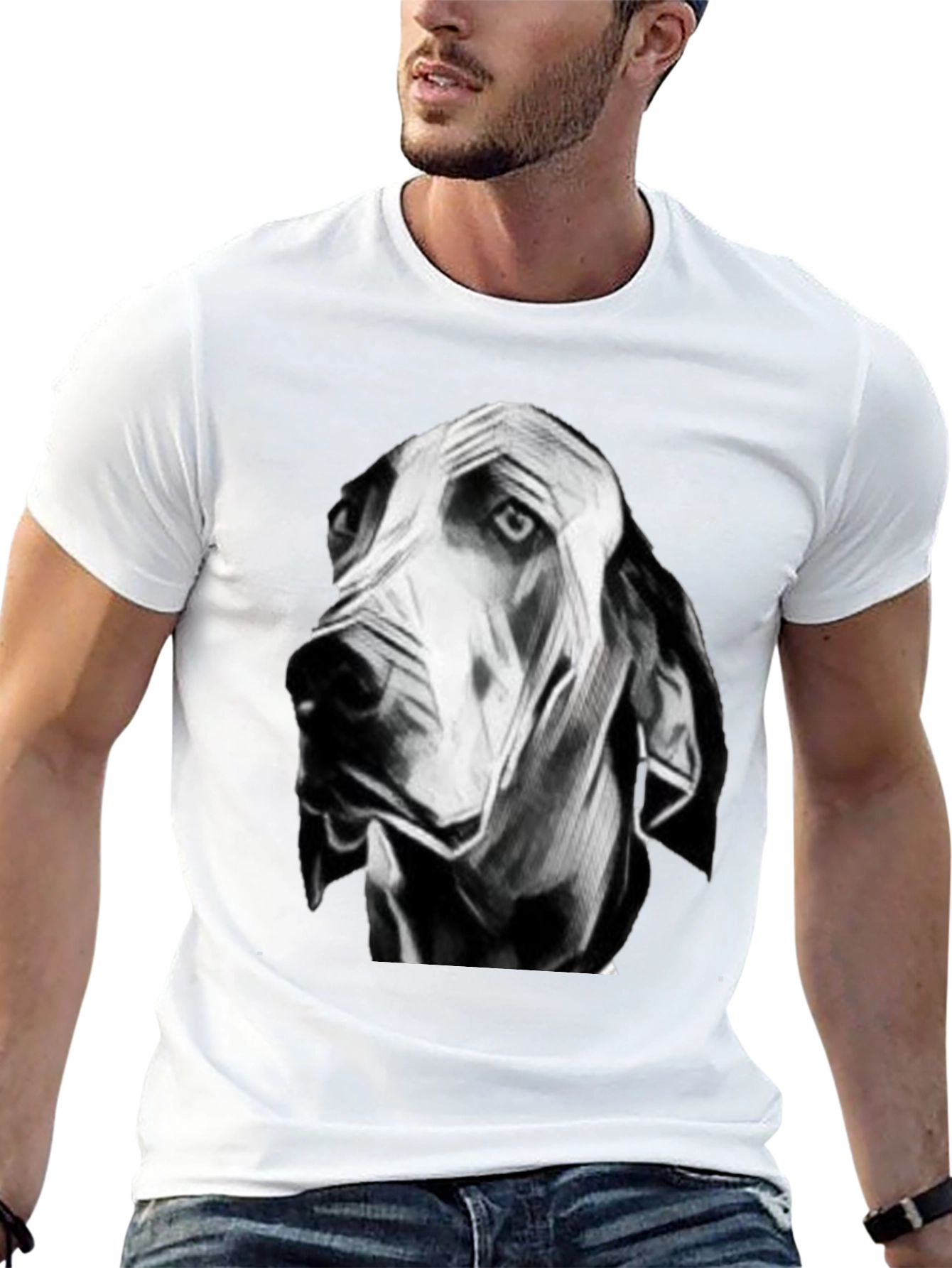 Artistic Dog Head T-Shirt – Minimalist Dog Lover Graphic Tee