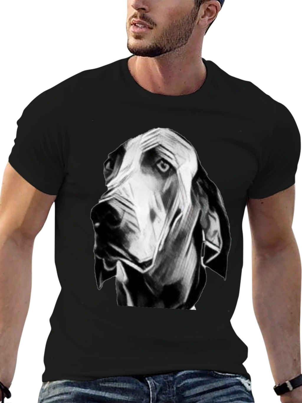 Artistic Dog Head T-Shirt – Minimalist Dog Lover Graphic Tee