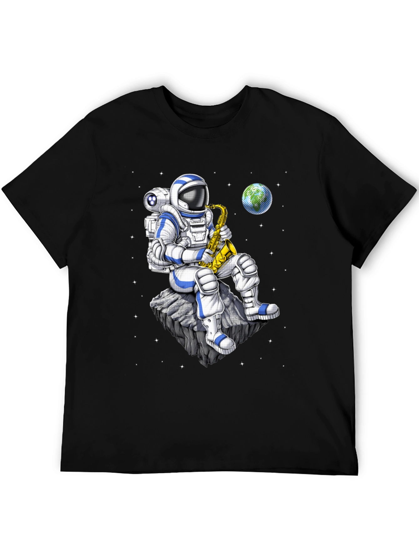 Astronaut Saxophone T-Shirt: Space Musician Tee
