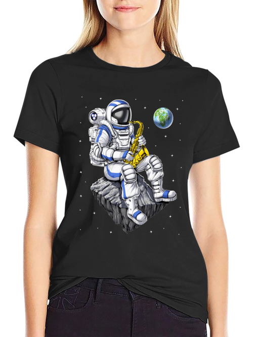 Astronaut Saxophone T-Shirt: Space Musician Tee