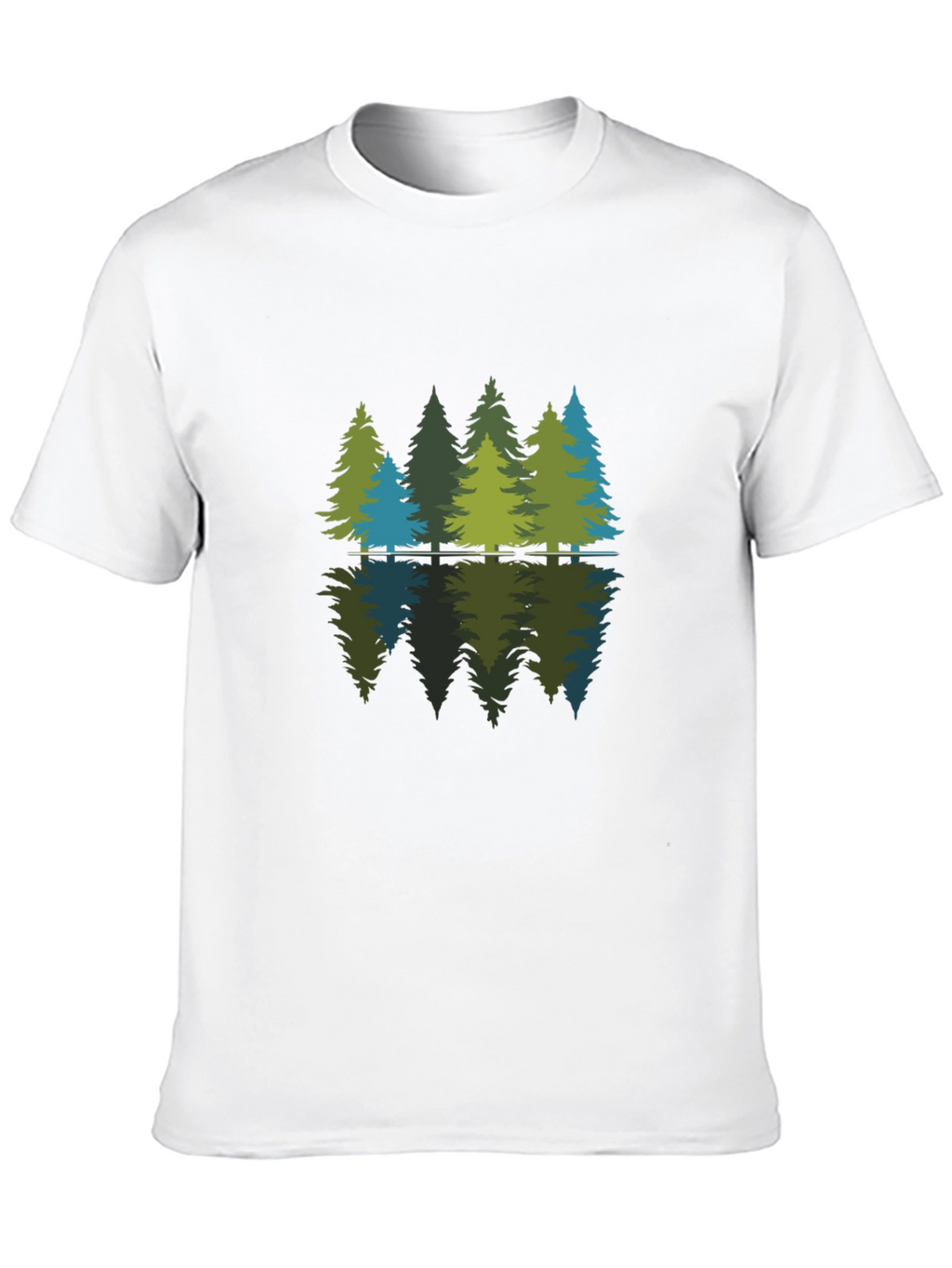 Nature Reflection Graphic Tee - Soft Black Cotton Shirt