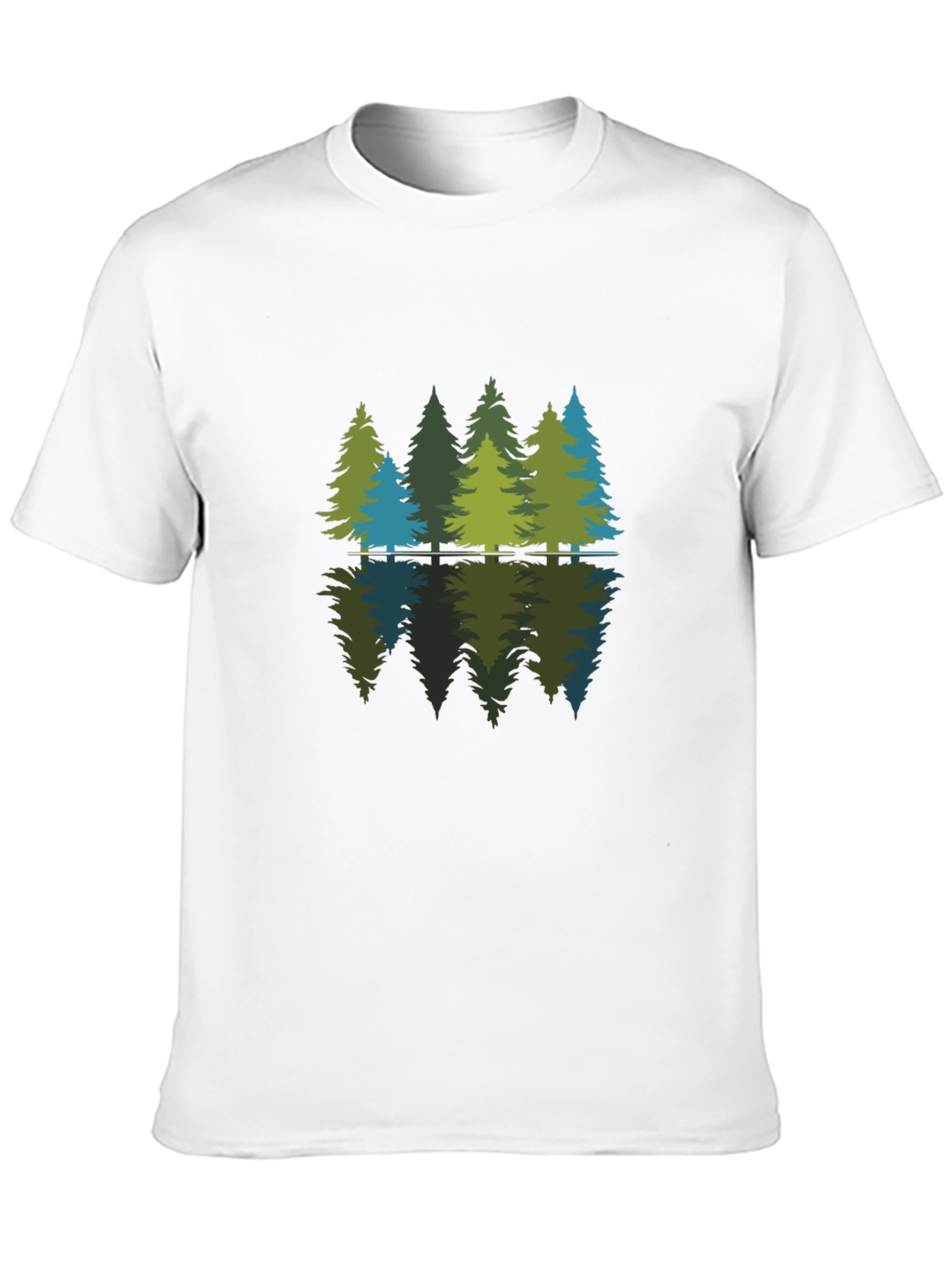Nature Reflection Graphic Tee - Soft Black Cotton Shirt