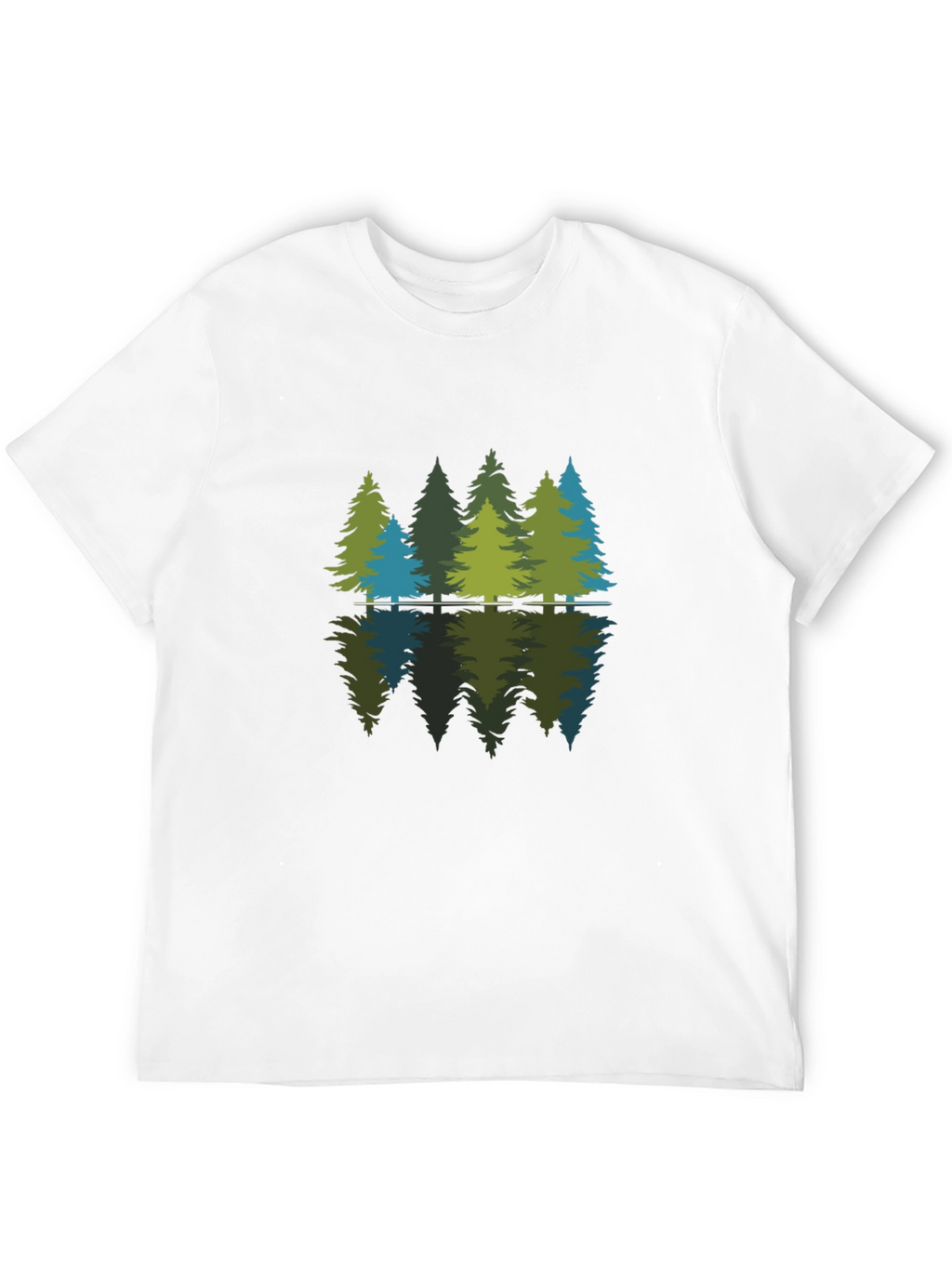 Nature Reflection Graphic Tee - Soft Black Cotton Shirt