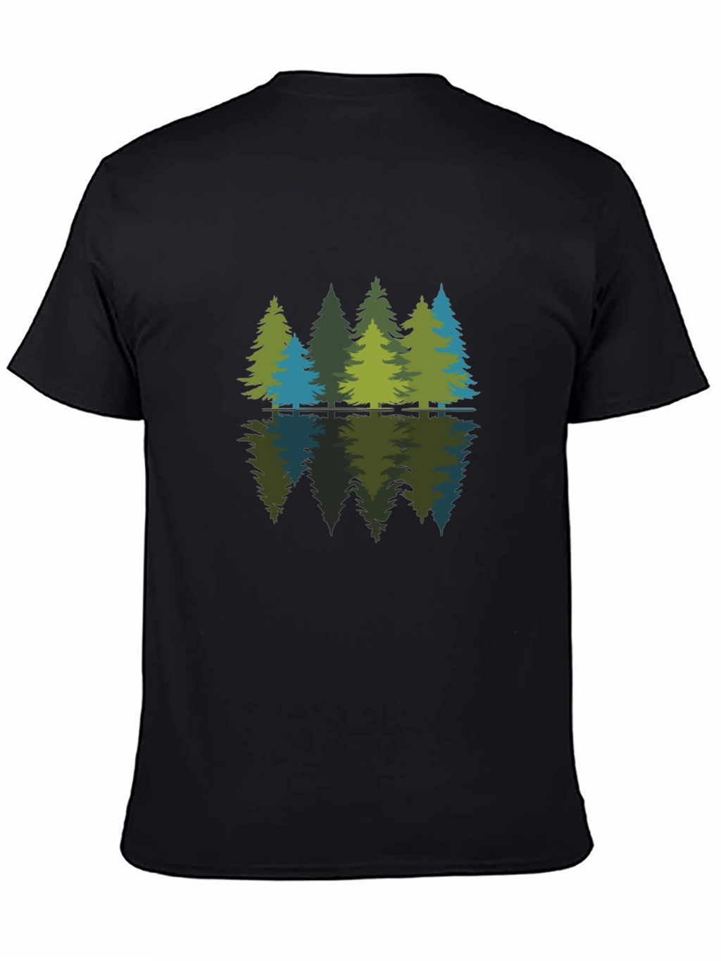 Nature Reflection Graphic Tee - Soft Black Cotton Shirt