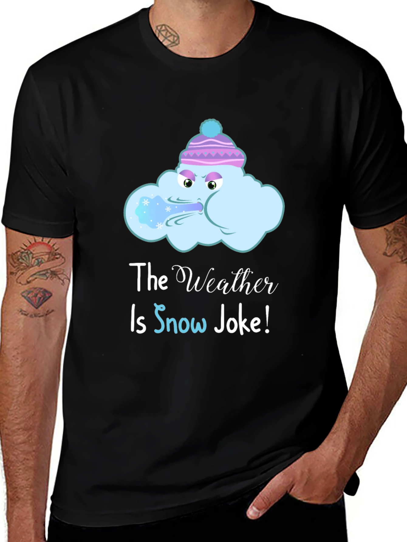 Funny Winter Weather T-Shirt - Snow Joke Graphic Tee