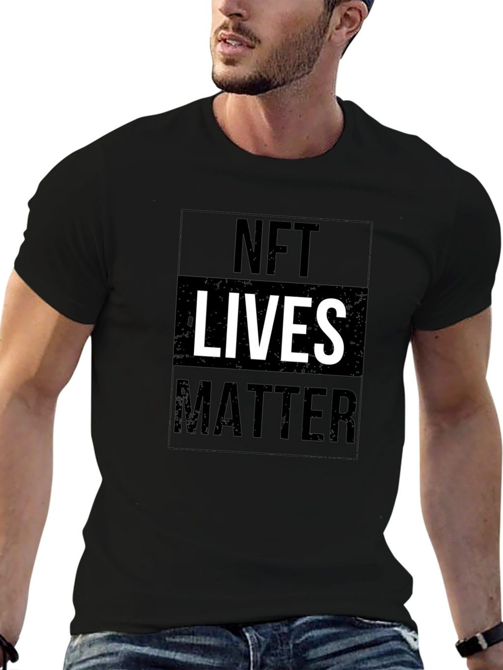 NFT Lives Matter Graphic Tee - Black Cotton T-Shirt