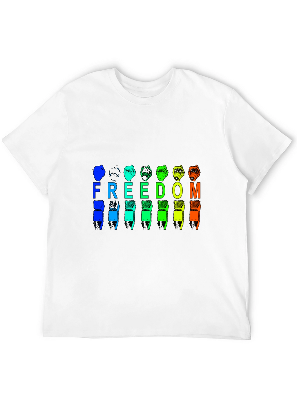 Freedom Rainbow Graphic Black T-Shirt