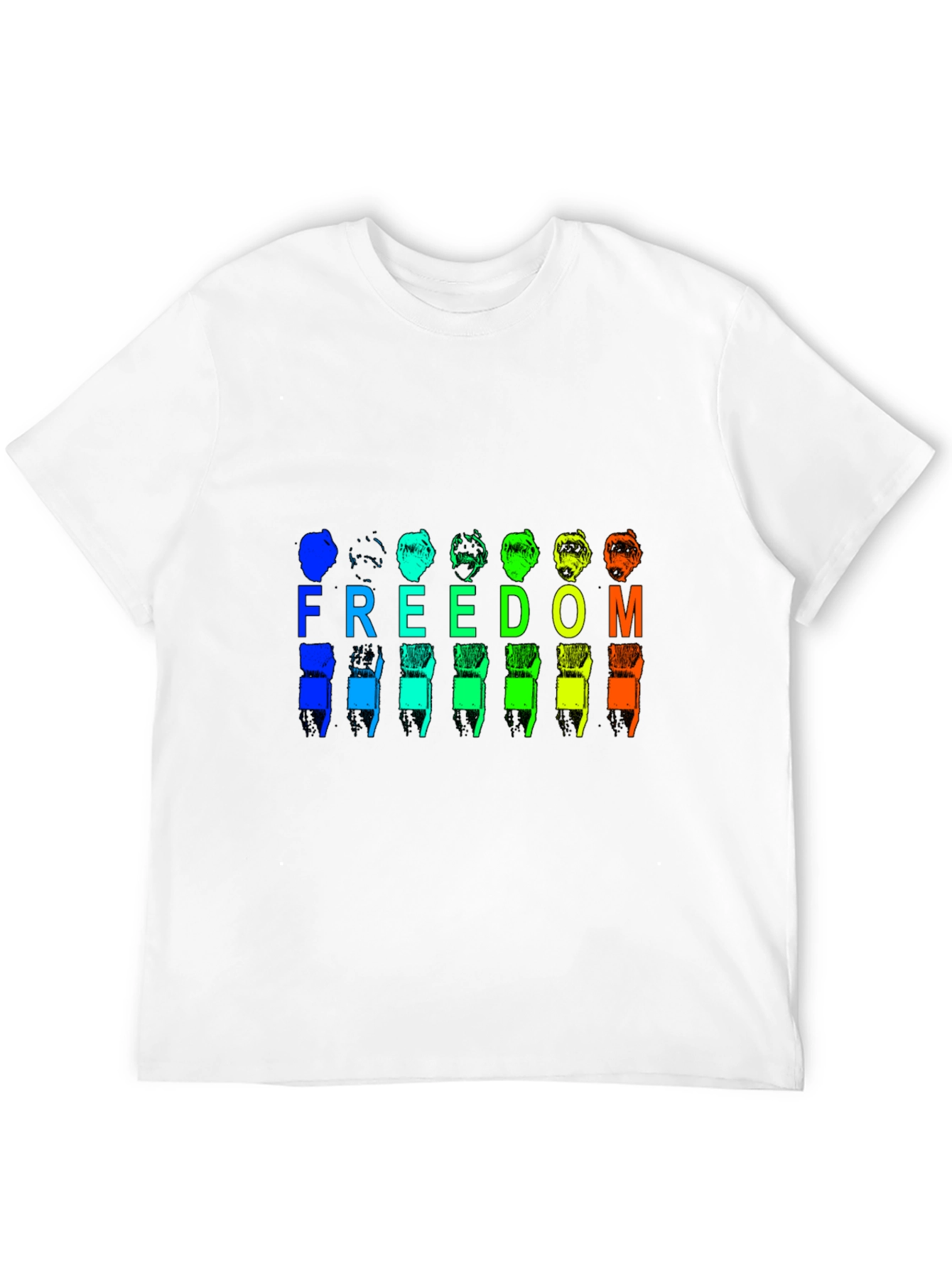 Freedom Rainbow Graphic Black T-Shirt