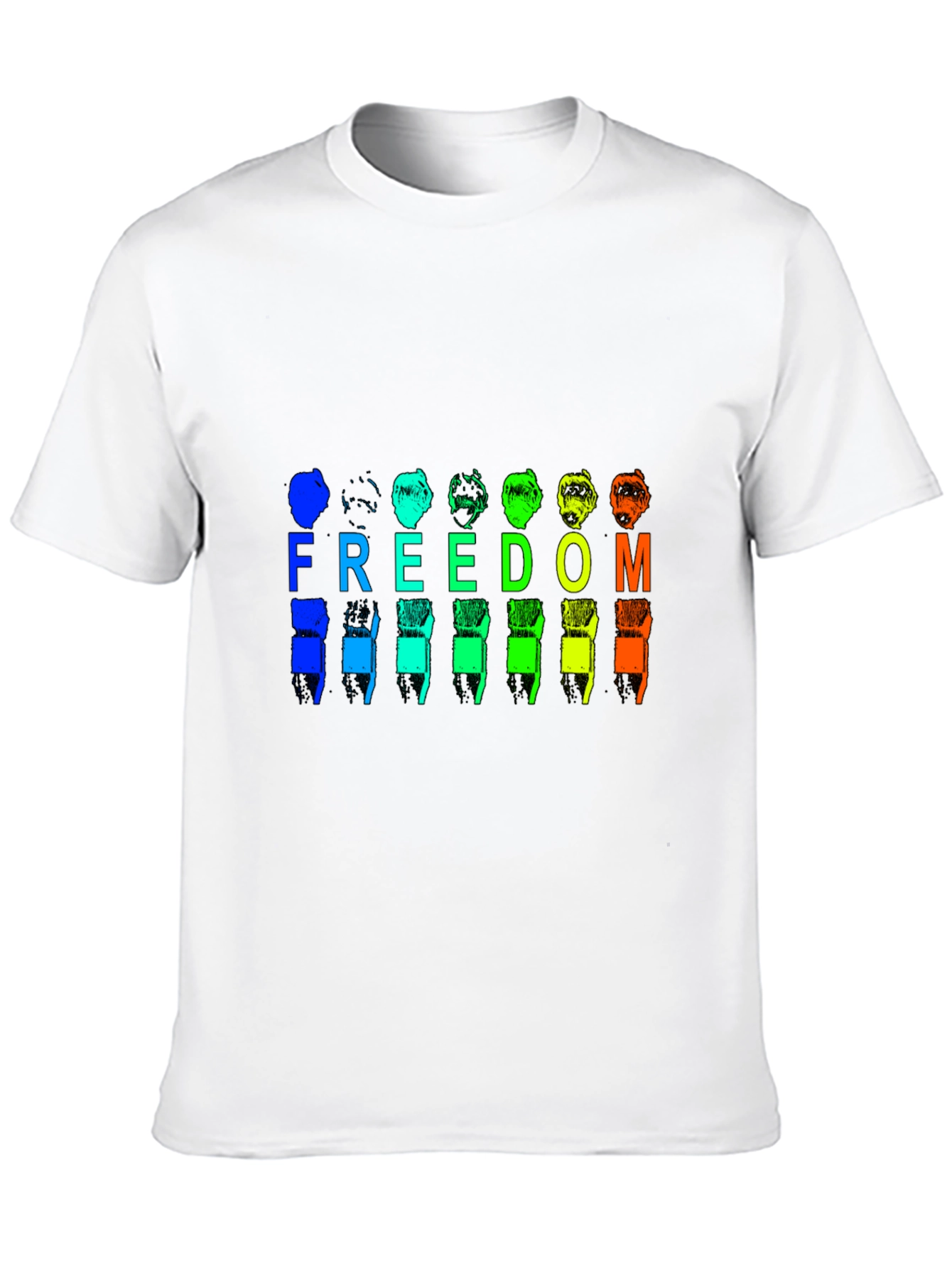 Freedom Rainbow Graphic Black T-Shirt