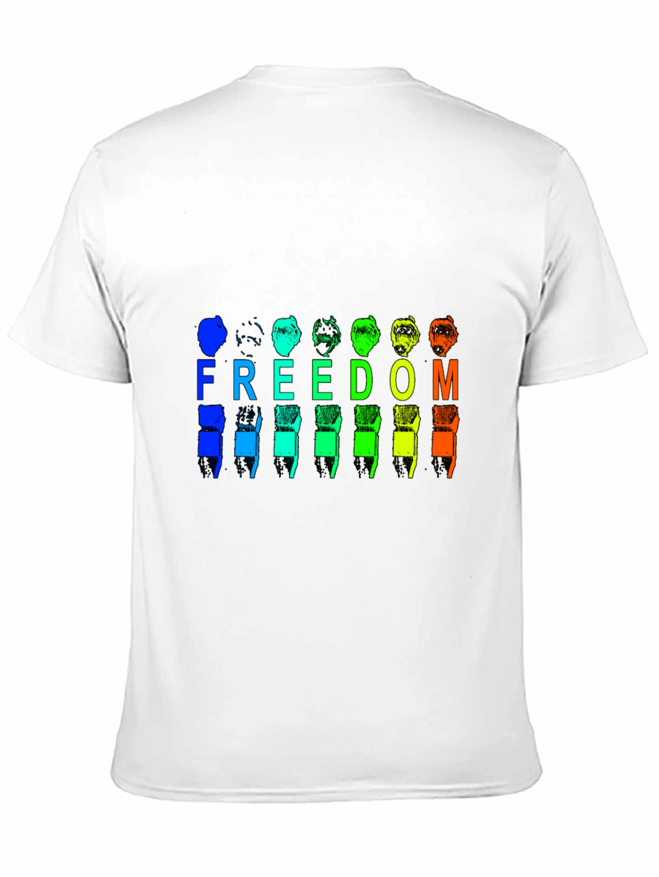 Freedom Rainbow Graphic Black T-Shirt