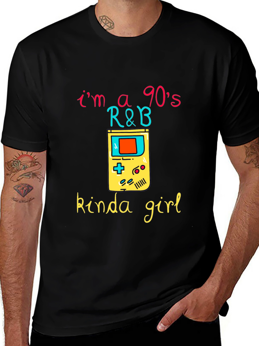 90s R&B Kinda Girl Black Graphic Tee