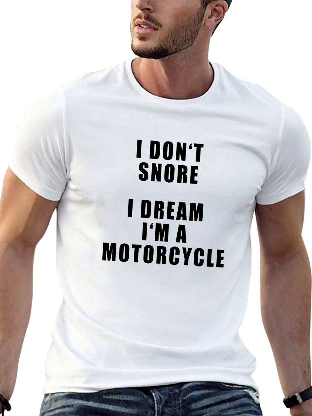 Funny Motorcycle Dream Graphic Tee - Black