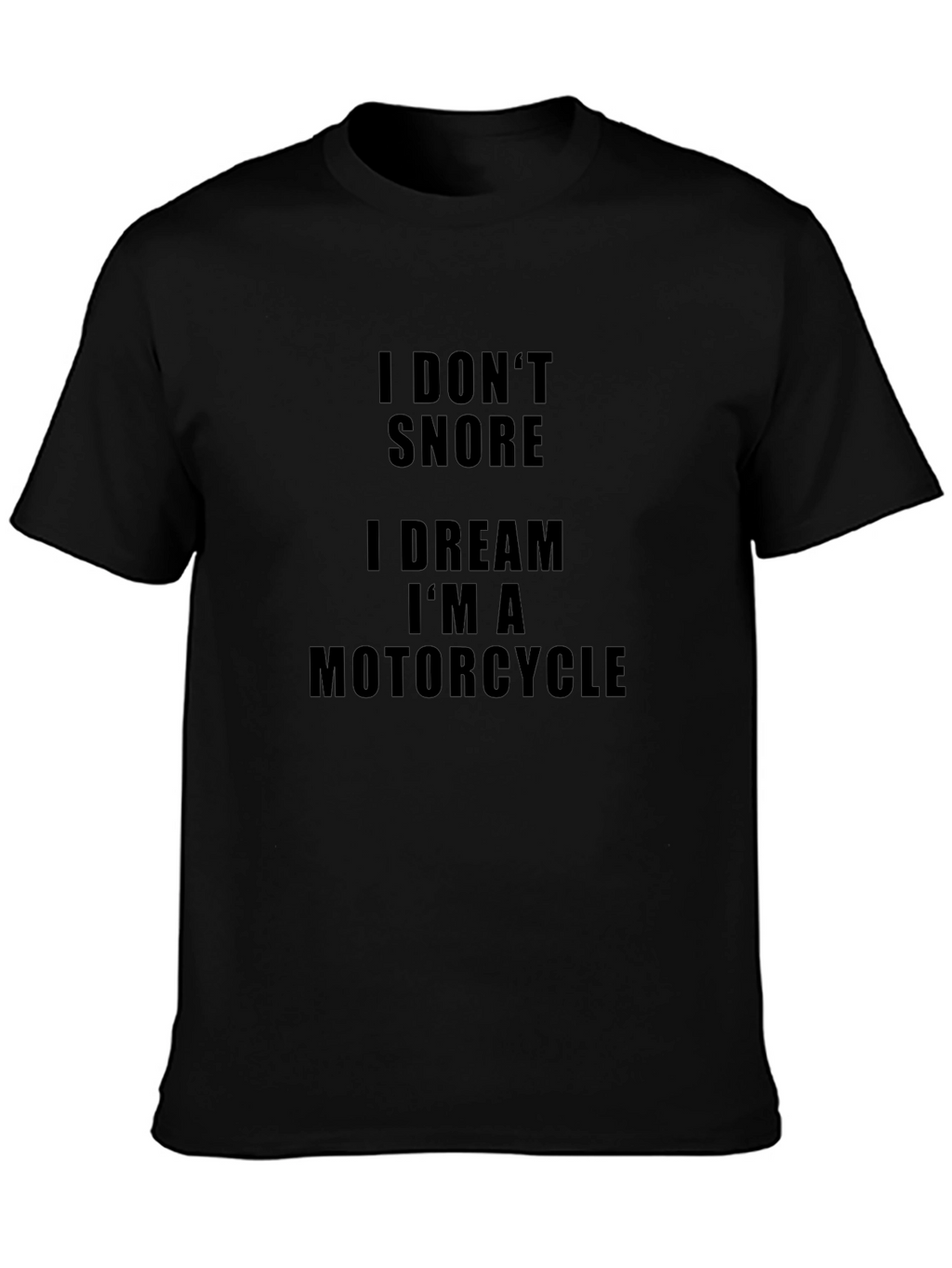 Funny Motorcycle Dream Graphic Tee - Black