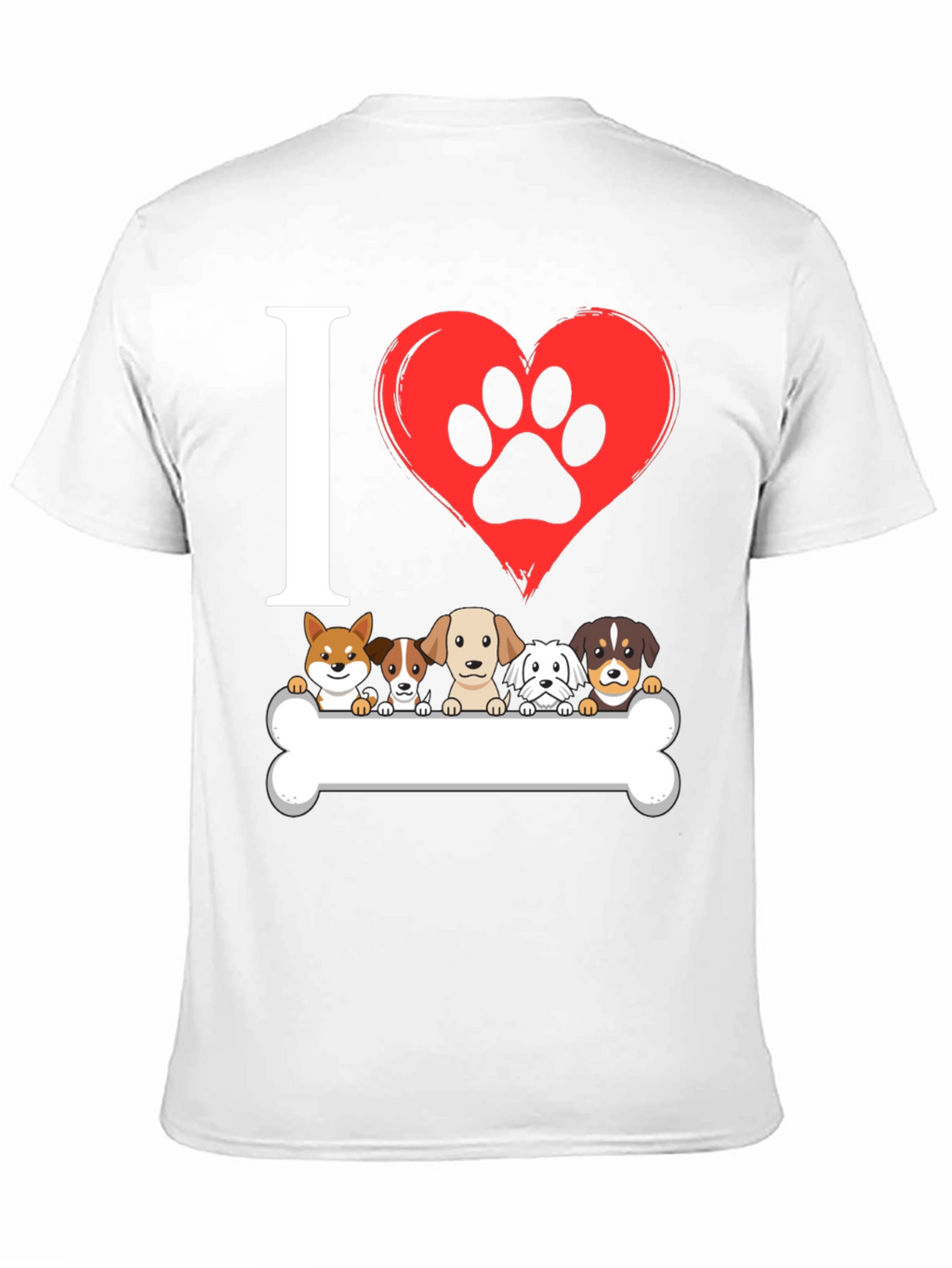 I ❤️ Dogs T-Shirt – Cute Puppy Lineup Graphic Tee