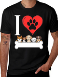 I ❤️ Dogs T-Shirt – Cute Puppy Lineup Graphic Tee