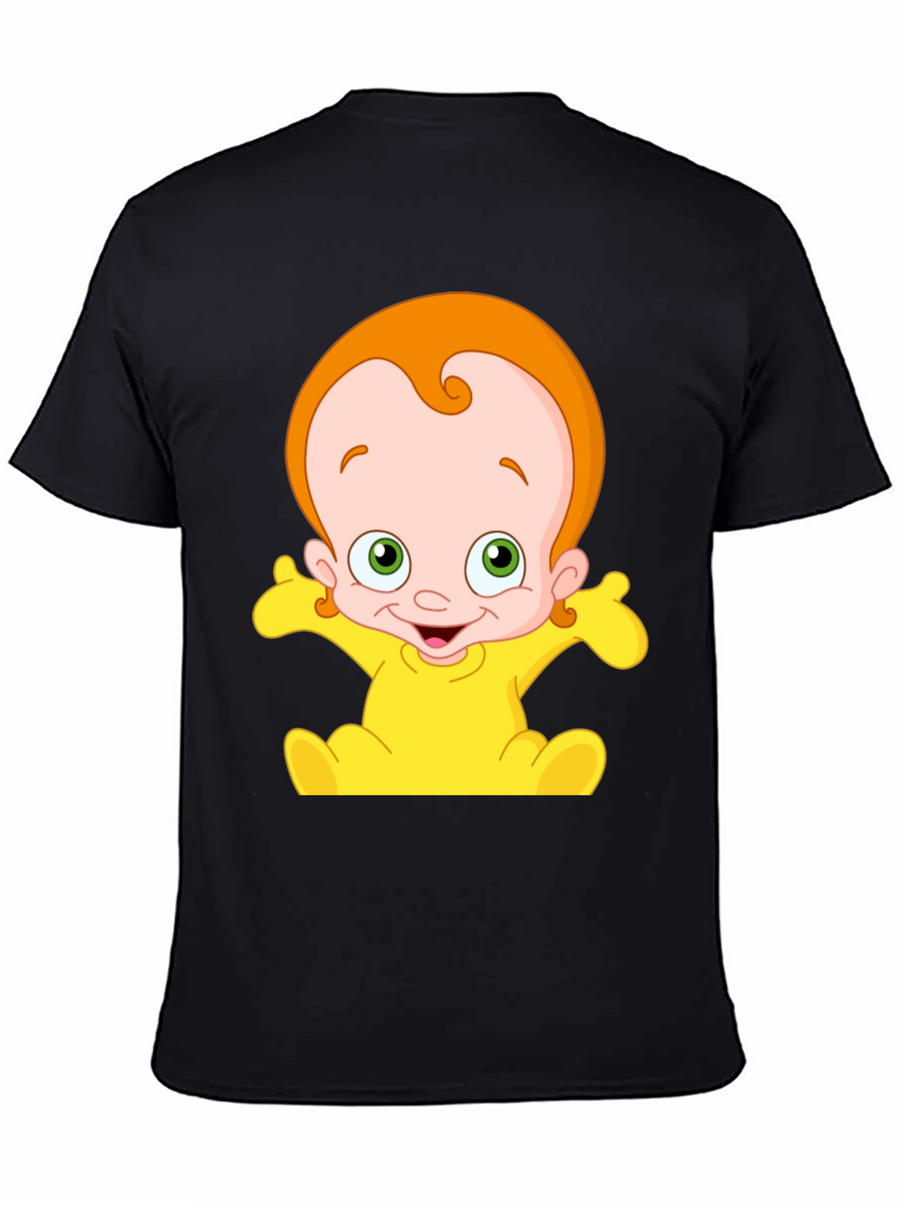 Cartoon Baby Graphic Black T-Shirt