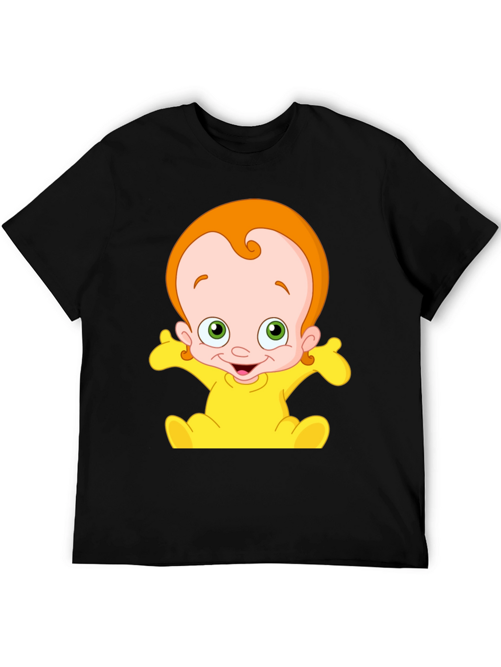 Cartoon Baby Graphic Black T-Shirt