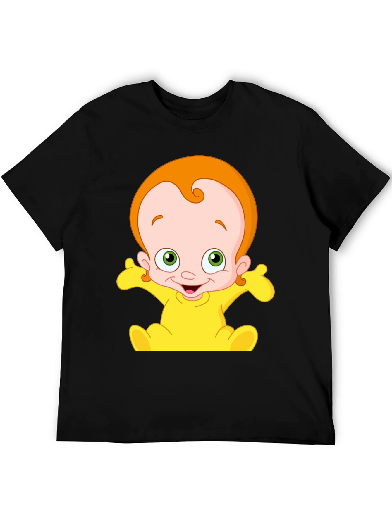Cartoon Baby Graphic Black T-Shirt