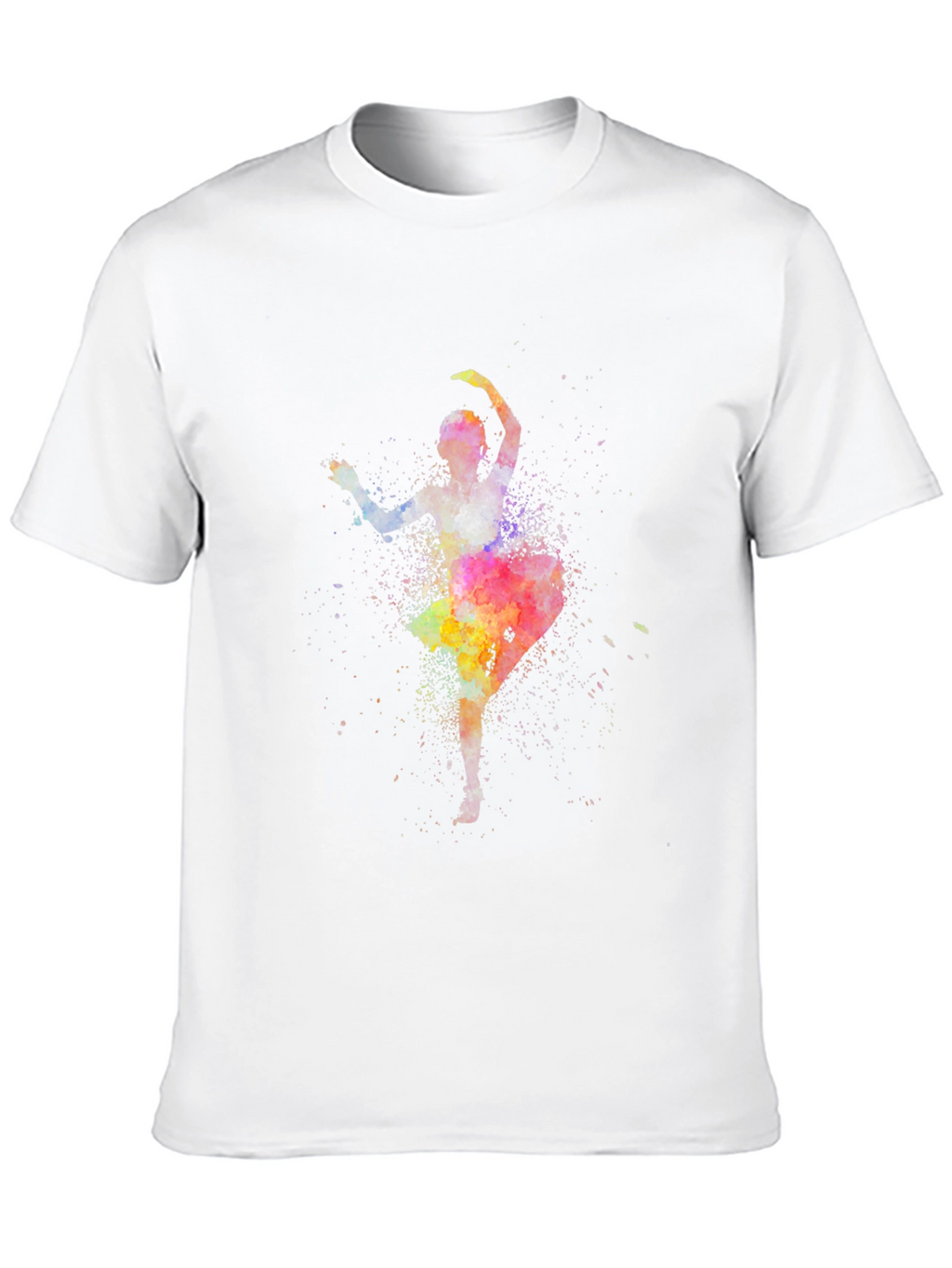 Watercolor Ballerina Black T-Shirt