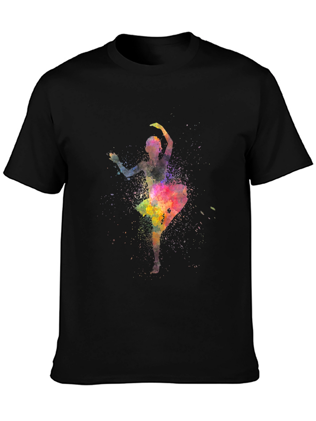 Watercolor Ballerina Black T-Shirt