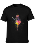Watercolor Ballerina Black T-Shirt