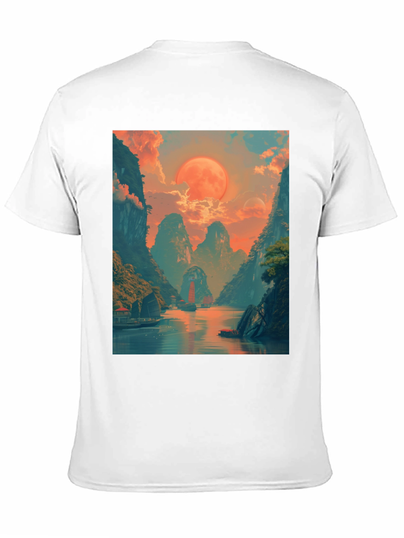 Scenic Landscape Graphic Tee - Artistic Adventure Shirt