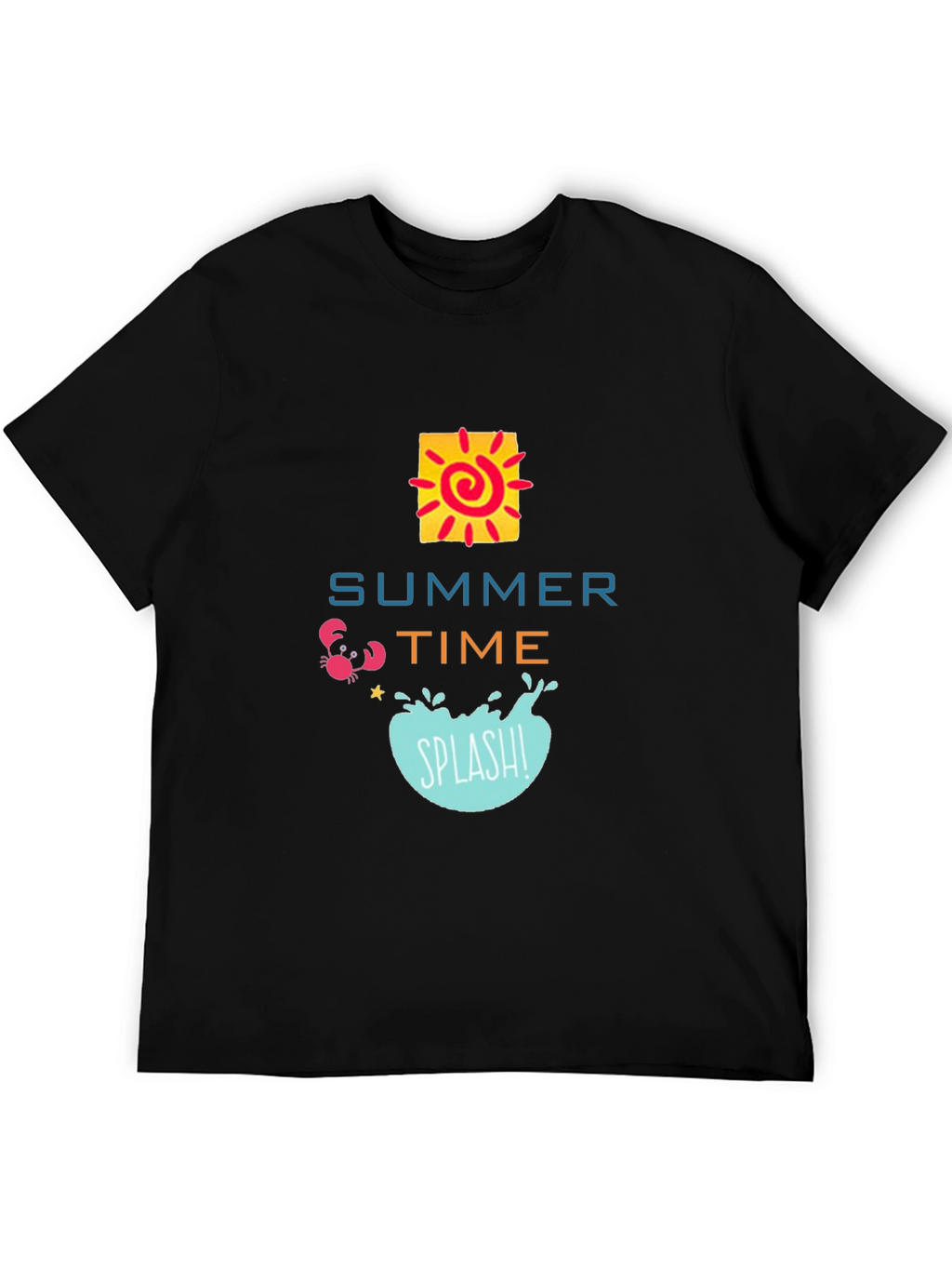 Summer Time Graphic Black T-Shirt