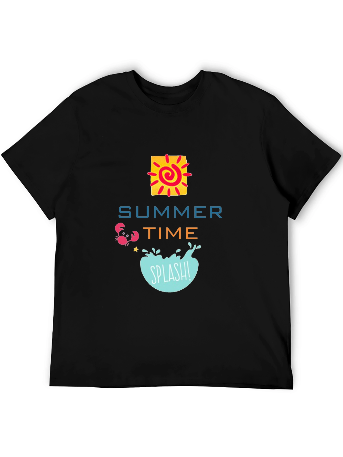 Summer Time Graphic Black T-Shirt